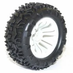 FTX Carnage Tyres Mounted On White Wheels - 1 Pair