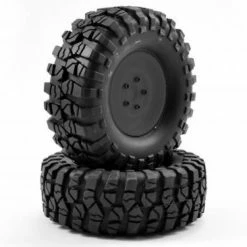 FTX Outback Pre-Mounted Steel Lug/Tyre (2) - Black -FTX Sales FTX8172B 1