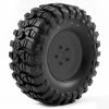 FTX Outback Pre-Mounted Steel Lug/Tyre (2) - Black -FTX Sales FTX8172B x
