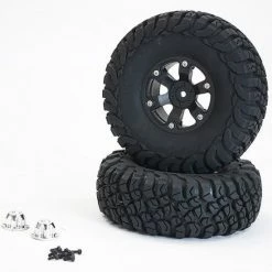 FTX Texan 1/10 Mounted Tyres O N 6-Spoke Beadlock Wheels (Pr)